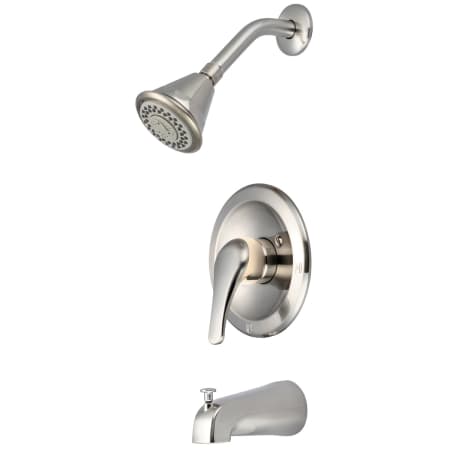 Pioneer Faucets Elite Tub and Shower Trim Package with 1.75 GPM Multi Function Shower Head Brushed Nickel