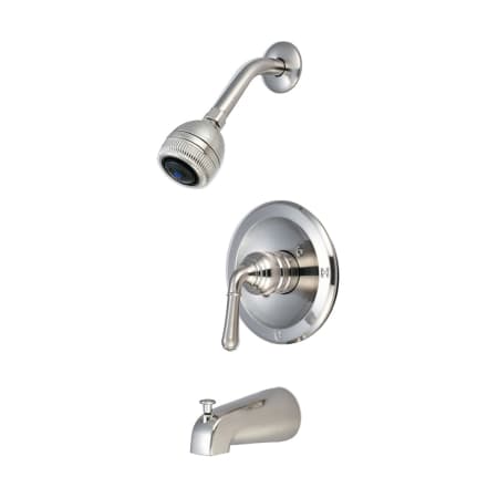 Pioneer Faucets Accent Tub and Shower Trim Package with 1.75 GPM Multi Function Shower Head Brushed Nickel