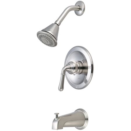 Pioneer Faucets Accent Tub and Shower Trim Package with 1.75 GPM Multi Function Shower Head Brushed Nickel