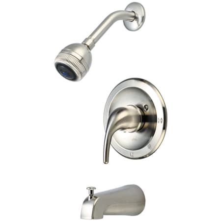 Pioneer Faucets Accent Tub and Shower Trim Package with 1.75 GPM Multi Function Shower Head Brushed Nickel