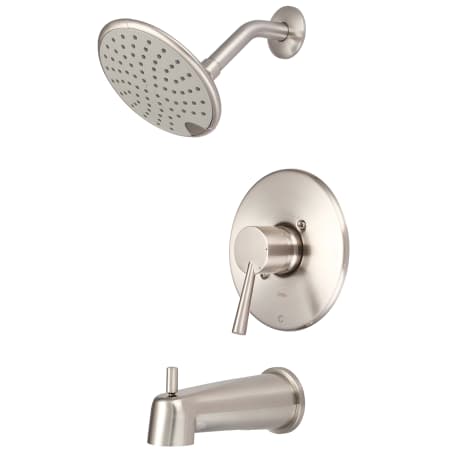 Pioneer Faucets i2 Tub and Shower Trim Package with 1.75 GPM Single Function Shower Head Brushed Nickel