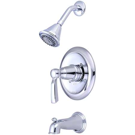 Pioneer Faucets Cabrillo Tub and Shower Trim Package with 1.75 GPM Shower Head and Metal Handle - Less Rough In Chrome