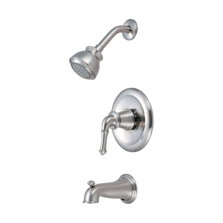 Pioneer Faucets Del Mar Tub and Shower Trim Package with 1.75 GPM Single Function Shower Head, Shower Arm, and Flange Brushed Nickel