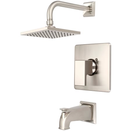 Pioneer Faucets Mod Tub and Shower Trim Package with 1.75 GPM Single Function Shower Head, and Diverter Tub Spout with Escutcheon Brushed Nickel
