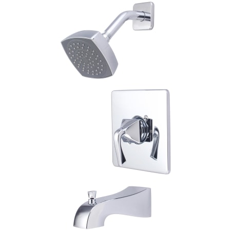 Pioneer Faucets Prenza Tub and Shower Trim Package with 1.75 GPM Single Function Shower Head and Diverter Tub Spout Chrome