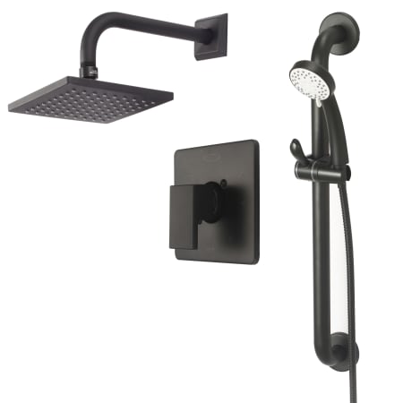 Pioneer Faucets Mod Shower Only Trim Package with 1.75 GPM Multi Function Shower Head Matte Black