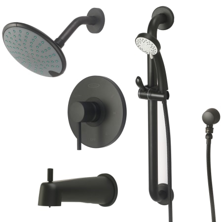 Pioneer Faucets Motegi Tub and Shower Trim Package with 1.75 GPM Multi Function Shower Head Matte Black