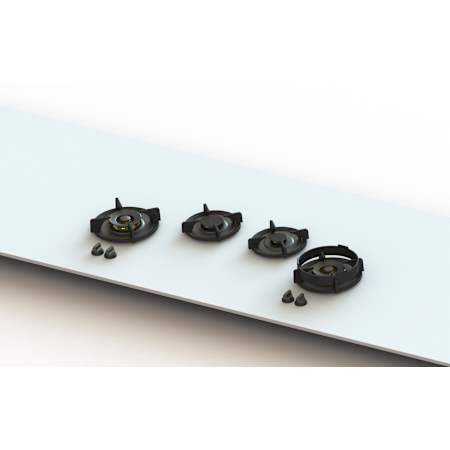 PITT Cooking Drum Professional Series 46 Inch Wide 4 Sealed Burner Natural Gas Cooktop with Controlled Power Brass