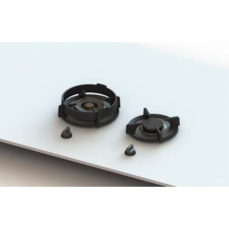 PITT Cooking Baula Professional Series 21 Inch Wide 2 Burner Liquid Propane Cooktop with Automatic Spark Ignition and Safety Shut Off Brass