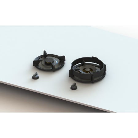 PITT Cooking Bely Professional Series 21 Inch Wide 2 Burner Natural Gas Cooktop with Double Enamel Cast Iron Pan Supports Black