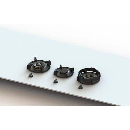 PITT Cooking Cusin Professional Series 34 Inch Wide 3 Sealed Burner Natural Gas Cooktop with Easy to Clean Parts Brass