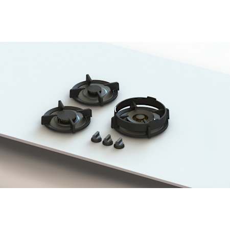 PITT Cooking Capital Professional Series 21 Inch Wide 3 Burner Natural Gas Cooktop with Easy to Clean Parts and Safety Shut Off Brass