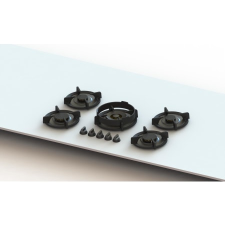 PITT Cooking Elbrus Professional Series 34 Inch Wide 5 Burner Liquid Propane Cooktop with Safety Shut Off Control Black
