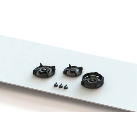 PITT Cooking Colo Series 34 Inch Wide 3 Sealed Burner Liquid Propane Cooktop with Safety Shut Off Control Black