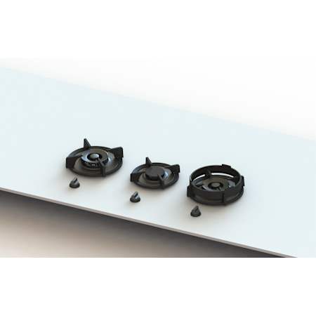 PITT Cooking Cusin Series 34 Inch Wide 3 Sealed Burner Natural Gas Cooktop with Top Mounted Controls Black