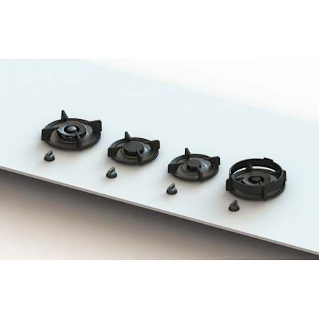 PITT Cooking Danau Series 46 Inch Wide 4 Burner Natural Gas Cooktop with Controlled Power and Safety Shut Off Control Black