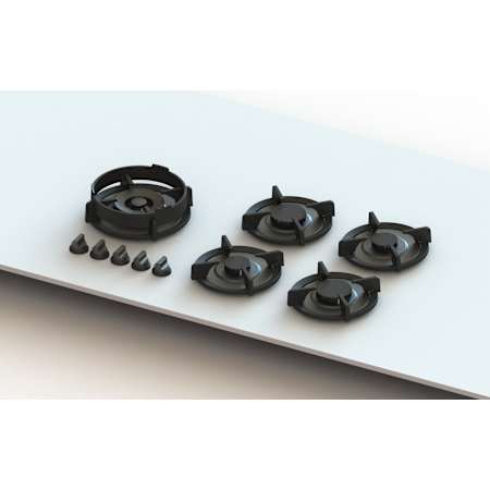 PITT Cooking Enep Series 34 Inch Wide 5 Burner Natural Gas Cooktop with Automatic Spark Ignition Black