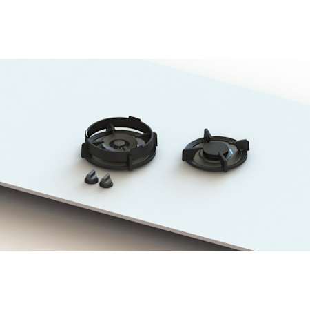 PITT Cooking Baluran Series 21 Inch Wide 2 Sealed Burner Natural Gas Cooktop with Top Mounted Controls Black