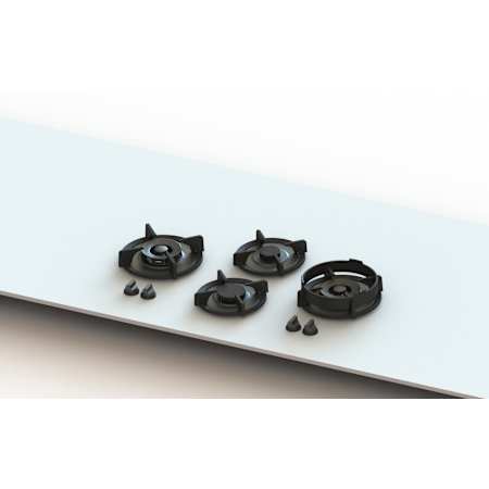 PITT Cooking Dempo Series 34 Inch Wide 4 Burner Liquid Propane Cooktop with Easy to Clean Parts and Safety Shut Off Black