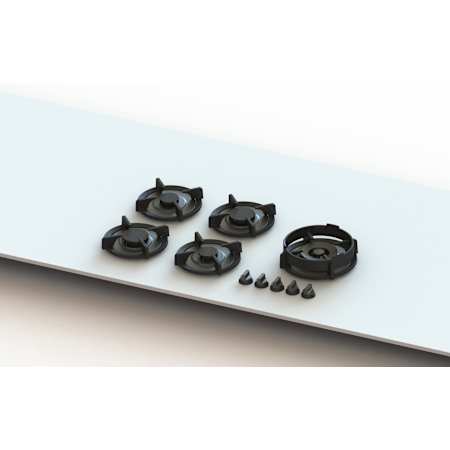 PITT Cooking Ebeko Series 34 Inch Wide 5 Burner Liquid Propane Cooktop with Easy to Clean Parts Black