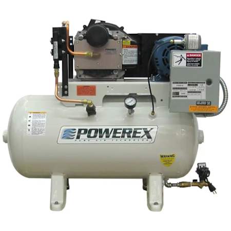 Powerex 3 HP 30 Gal 116 Max PSI Stationary Electric (208, 230 Volt 3 Phase) Scroll Air Compressor with Dryer N/A