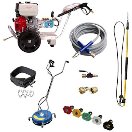 Pressure-Pro Pressure-Pro 4000PSI Deluxe Start Your Own Pressure Washing Business Kit with CAT Pump, Electric Start Honda GX Engine and Aluminum Frame N/A