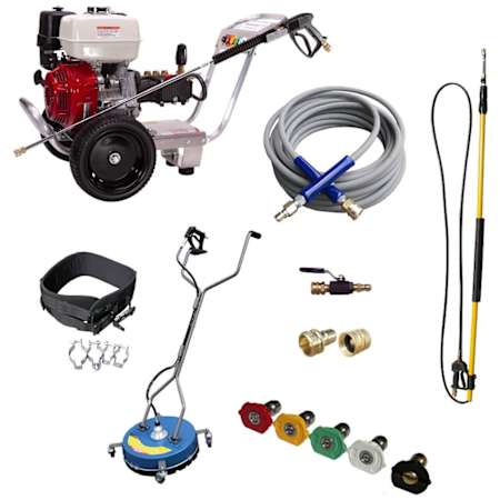 Pressure-Pro Pressure-Pro 4000PSI Deluxe Start Your Own Pressure Washing Business Kit w/ Aluminum Frame, General Pump & Honda GX390 Engine (47-State Compliant) N/A