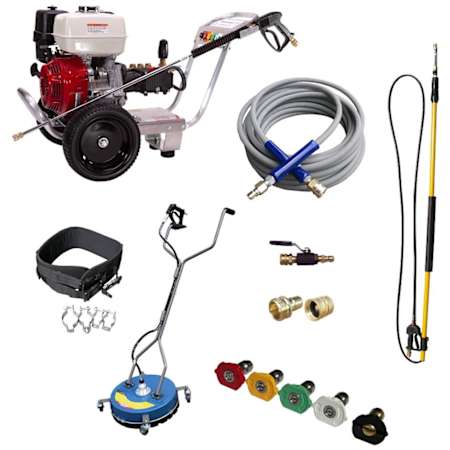 Pressure-Pro Pressure-Pro 4000PSI Deluxe Start Your Own Pressure Washing Business Kit with General Pump, Electric Start Honda GX Engine and Aluminum Frame N/A