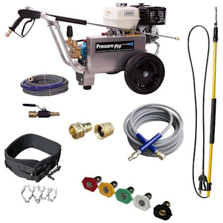 Pressure-Pro Pressure-Pro 4000PSI Basic Start Your Own Pressure Washing Business Kit with CAT Pump, Honda GX Engine and Aluminum Frame N/A