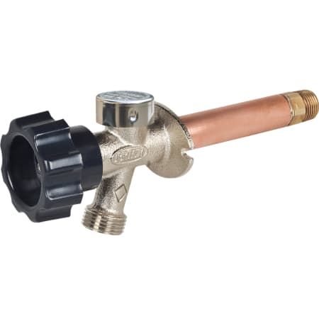 Prier Products 1/2" MPT x 1/2" Sweat Freezeless Handle-Operated Residential Wall Hydrant with 4" Insertion Satin Nickel