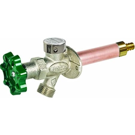 Prier Products 1/2" Crimp PEX Handle-Operated Freezeless Residential Wall Hydrant with 14" Insertion
 Satin Nickel