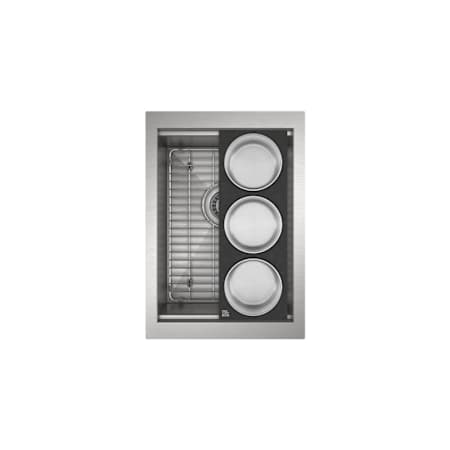 Prochef by Julien Prostation 14" Undermount Single Basin Stainless Steel Kitchen Sink with Basin Rack and Basket Strainer Brushed Stainless Steel