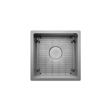 Prochef by Julien Proinox H60 17" Undermount Single Basin Stainless Steel Bar Sink with Basin Rack and Basket Strainer Brushed Stainless Steel