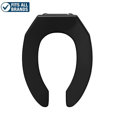 PROFLO Elongated Open-Front Toilet Seat Black