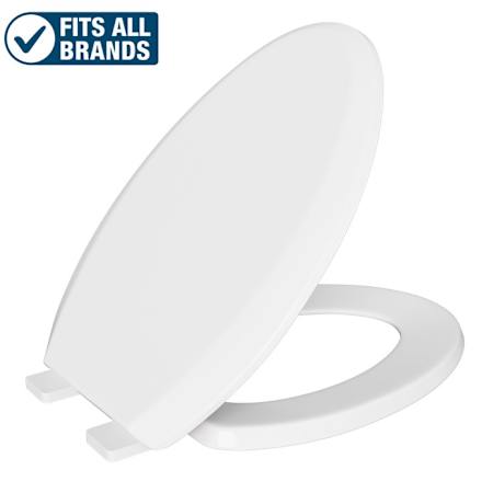 PROFLO Elongated Closed-Front Toilet Seat with Quick Release and Lid White