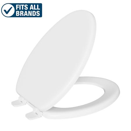 PROFLO Elongated Closed-Front Toilet Seat and Lid White