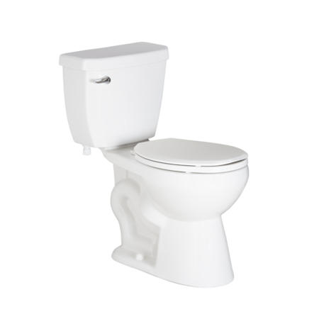 PROFLO Calhoun 1.6 GPF Two Piece Elongated Toilet with 12" Rough In and Left Hand Lever - Seat Included White