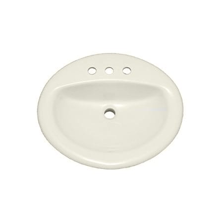 PROFLO Rockaway 20-1/2" Oval Vitreous China Drop In Bathroom Sink with Overflow and 3 Faucet Holes at 8" Centers Biscuit