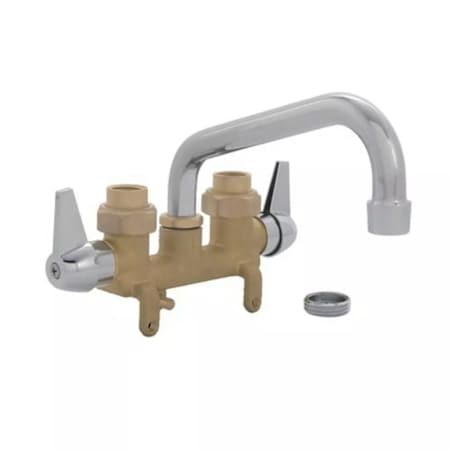 PROFLO 2.4 GPM Deck Mounted Double Handle Laundry Faucet with Metal Handles Polished Chrome