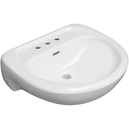 PROFLO Willow Creek 19-1/2" Oval Vitreous China Pedestal Bathroom Sink with Overflow and 3 Faucet Holes at 4" Centers - Sink Only White