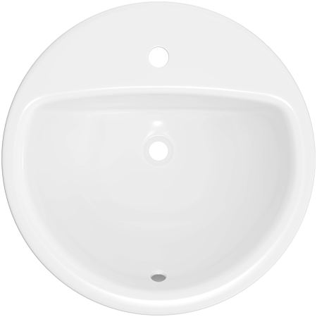 PROFLO Rockaway 19" Circular Vitreous China Drop In Bathroom Sink with Overflow and 1 Faucet Hole at 0" Centers White