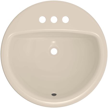PROFLO Rockaway 19" Circular Vitreous China Drop In Bathroom Sink with Overflow and 3 Faucet Holes at 4" Centers Biscuit
