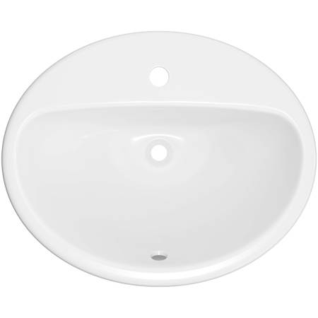 PROFLO Rockaway 20-1/2" Oval Vitreous China Drop In Bathroom Sink with Overflow and 1 Faucet Hole at 0" Centers White