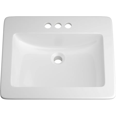 PROFLO Hoffman 21-1/4" Rectangular Vitreous China Drop In Bathroom Sink with Overflow and 3 Faucet Holes at 4" Centers White