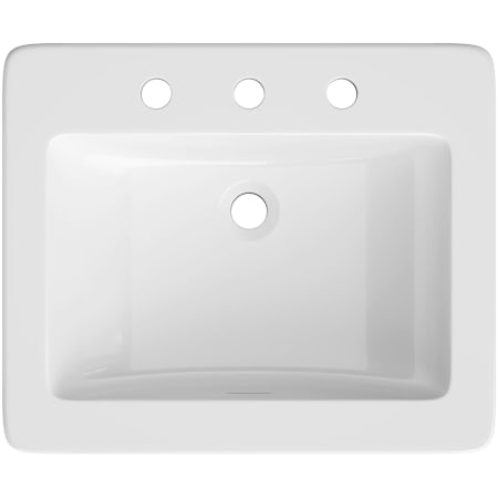 PROFLO Hoffman 21" Rectangular Vitreous China Drop In Bathroom Sink with Overflow and 3 Faucet Holes at 8" Centers White