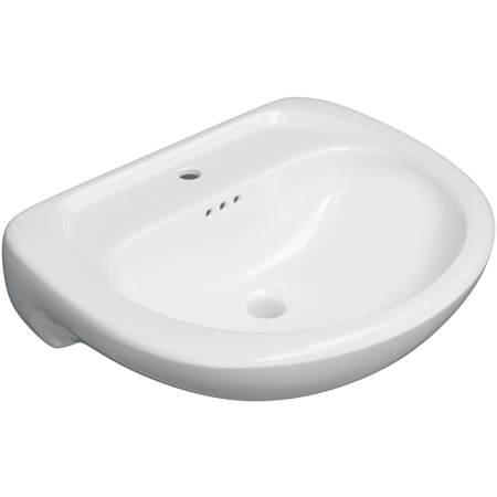 PROFLO Lisbon Valley 24" Oval Vitreous China Pedestal Bathroom Sink with Overflow and 1 Faucet Hole - Sink Only White