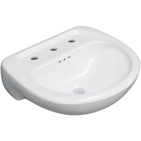PROFLO Lisbon Valley 20-1/4" Oval Vitreous China Pedestal Bathroom Sink with Overflow and 3 Faucet Holes at 8" Centers White