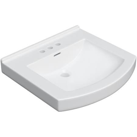 PROFLO Otter Creek 20" Rectangular Vitreous China Pedestal Bathroom Sink with Overflow and 3 Faucet Holes at 4" Centers White