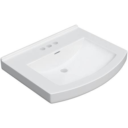 PROFLO Otter Creek 24" Rectangular Vitreous China Pedestal Bathroom Sink with Overflow and 3 Faucet Holes at 4" Centers White
