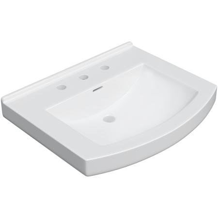 PROFLO Otter Creek 24" Rectangular Vitreous China Pedestal Bathroom Sink with Overflow and 3 Faucet Holes at 8" Centers White
